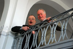 v.l.n.r.: Ralph Dillmann (Dir. Knauer), Rainer Poser (Prof. Crey)