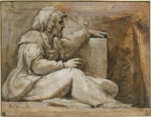 Correggio: "Sitzender Prophet mit Buch"