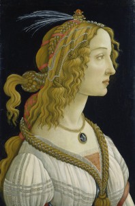 Weibliches Idealbildnis, angeblich der Simonetta Vespucci. Um 1480